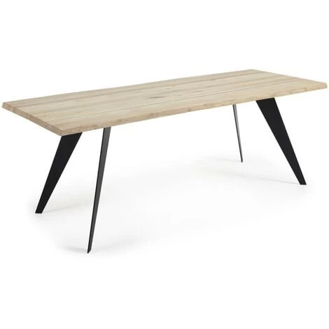 Kave Home - Table De Salle à Manger Koda Rectangulaire 220 X 100 Cm En Bois De Chêne Et Pieds En Acier Noir - Naturel 3 Kave Home - Table De Salle à Manger Koda Rectangulaire 220 X 100 Cm En Bois De Chêne Et Pieds En Acier Noir - Naturel