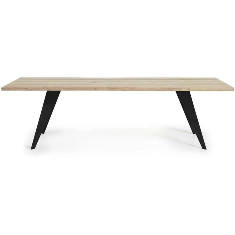Kave Home - Table De Salle à Manger Koda Rectangulaire 220 X 100 Cm En Bois De Chêne Et Pieds En Acier Noir - Naturel 4 Kave Home - Table De Salle à Manger Koda Rectangulaire 220 X 100 Cm En Bois De Chêne Et Pieds En Acier Noir - Naturel – Image 2