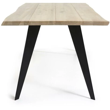 Kave Home - Table De Salle à Manger Koda Rectangulaire 220 X 100 Cm En Bois De Chêne Et Pieds En Acier Noir - Naturel 5 Kave Home - Table De Salle à Manger Koda Rectangulaire 220 X 100 Cm En Bois De Chêne Et Pieds En Acier Noir - Naturel – Image 3