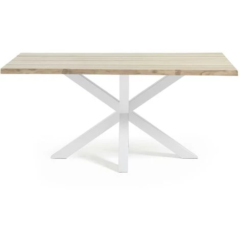 Kave Home - Table De Salle à Manger Argo Rectangulaire 220 X 100 Cm En Bois De Chêne Et Pieds En Acier Blanc - Naturel 4 Kave Home - Table De Salle à Manger Argo Rectangulaire 220 X 100 Cm En Bois De Chêne Et Pieds En Acier Blanc - Naturel – Image 2