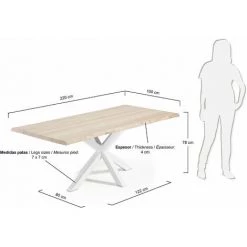 Kave Home - Table De Salle à Manger Argo Rectangulaire 220 X 100 Cm En Bois De Chêne Et Pieds En Acier Blanc - Naturel 7 Kave Home - Table De Salle à Manger Argo Rectangulaire 220 X 100 Cm En Bois De Chêne Et Pieds En Acier Blanc - Naturel -KAVE HOME Soldes 2022 12370660 3