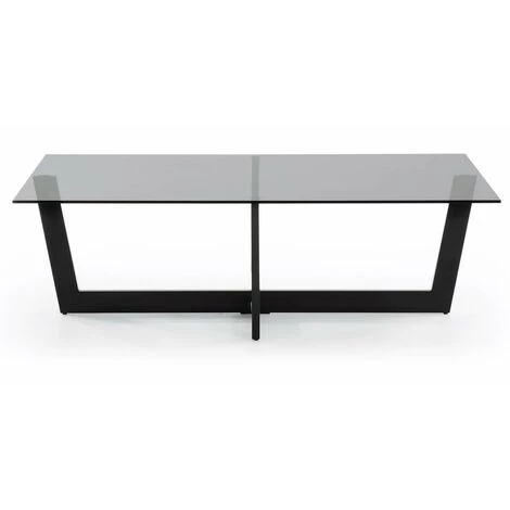 Kave Home - Table Basse Plam Transparent Rectangulaire 120 X 70 Cm En Verre Trempé Et Pieds En Acier Noir - Noir 4 Kave Home - Table Basse Plam Transparent Rectangulaire 120 X 70 Cm En Verre Trempé Et Pieds En Acier Noir - Noir – Image 2
