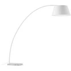 Kave Home - Lampadaire Juhe Blache En Acier Et Base En Marbre - Blanc