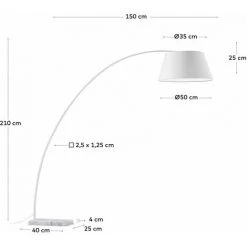 Kave Home - Lampadaire Juhe Blache En Acier Et Base En Marbre - Blanc 7 Kave Home - Lampadaire Juhe Blache En Acier Et Base En Marbre - Blanc -KAVE HOME Soldes 2022 12370732 3