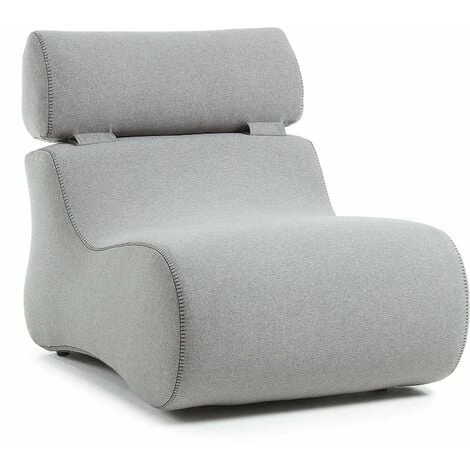 Kave Home - Fauteuil Club Gris Avec Appui-tête Et Tapissé En Tissu Anti-tâches - Gris 3 Kave Home - Fauteuil Club Gris Avec Appui-tête Et Tapissé En Tissu Anti-tâches - Gris