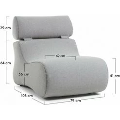Kave Home - Fauteuil Club Gris Avec Appui-tête Et Tapissé En Tissu Anti-tâches - Gris 11 Kave Home - Fauteuil Club Gris Avec Appui-tête Et Tapissé En Tissu Anti-tâches - Gris -KAVE HOME Soldes 2022 12370739 5