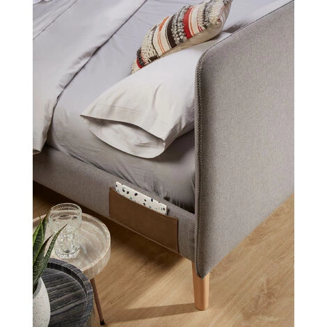 Kave Home - Tète De Lit Dyla Gris 108 X 76 Cm En Bois Et Mousse De Polyuréthane Rembourré Avec Tissu Traitement Anti-taches Pour Lit De 90 Cm - Gris 4 Kave Home - Tète De Lit Dyla Gris 108 X 76 Cm En Bois Et Mousse De Polyuréthane Rembourré Avec Tissu Traitement Anti-taches Pour Lit De 90 Cm - Gris – Image 2