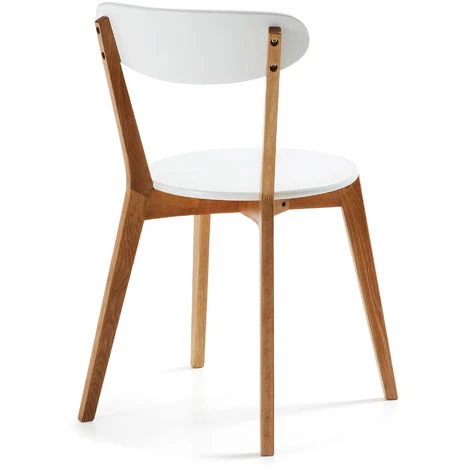 Kave Home - Chaise De Salle à Manger Areia Blanc En Mélamine Et Bois De Chêne - Blanc 5 Kave Home - Chaise De Salle à Manger Areia Blanc En Mélamine Et Bois De Chêne - Blanc – Image 3