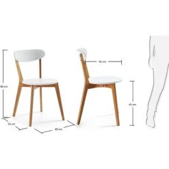 Kave Home - Chaise De Salle à Manger Areia Blanc En Mélamine Et Bois De Chêne - Blanc 11 Kave Home - Chaise De Salle à Manger Areia Blanc En Mélamine Et Bois De Chêne - Blanc -KAVE HOME Soldes 2022 12370750 5