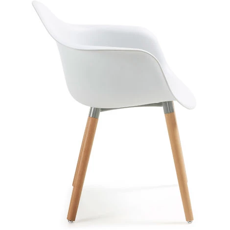 Kave Home - Chaise De Salle à Manger Kevya Blanc Avec Accoudoirs Et Pieds En Bois Massif De Hêtre - Blanc 4 Kave Home - Chaise De Salle à Manger Kevya Blanc Avec Accoudoirs Et Pieds En Bois Massif De Hêtre - Blanc – Image 2