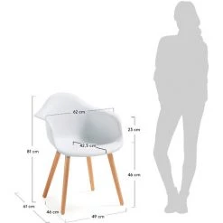 Kave Home - Chaise De Salle à Manger Kevya Blanc Avec Accoudoirs Et Pieds En Bois Massif De Hêtre - Blanc 9 Kave Home - Chaise De Salle à Manger Kevya Blanc Avec Accoudoirs Et Pieds En Bois Massif De Hêtre - Blanc -KAVE HOME Soldes 2022 12370761 4