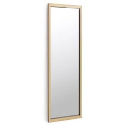 Kave Home - Miroir Enzo Noir Rectangulaire 48 X 148 Cm En Bois Massif D'ayuous - Naturel