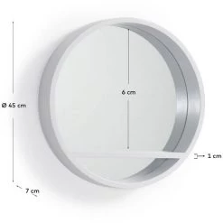 Kave Home - Miroir Mural Grag Blanc Rond Ø 45 Cm En Bois De Manguier Massif Avec étagère - Blanc 7 Kave Home - Miroir Mural Grag Blanc Rond Ø 45 Cm En Bois De Manguier Massif Avec étagère - Blanc -KAVE HOME Soldes 2022 12370839 3