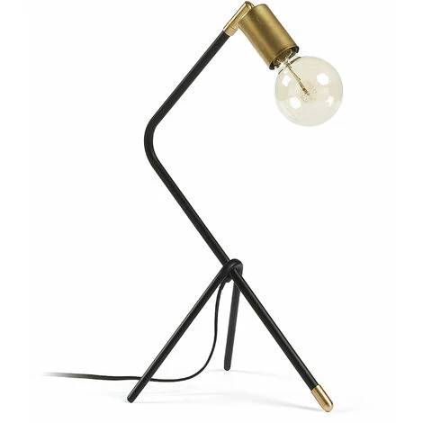 Kave Home - Lampe De Table Jana Noire Et Doré En Acier Et Laiton - Noir 3 Kave Home - Lampe De Table Jana Noire Et Doré En Acier Et Laiton - Noir