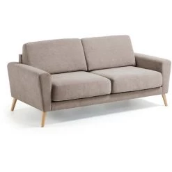 Kave Home - Canapé Narnia 3 Places Beige Avec Accoudoirs Et Pieds En Bois Massif De Hêtre - Beige