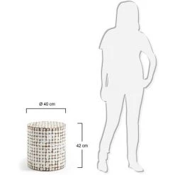Kave Home - Table D'appoint Necoco Blanche Ronde Ø 40 Cm En Bois Massif De Teck Et Noix De Coco - Blanc 7 Kave Home - Table D'appoint Necoco Blanche Ronde Ø 40 Cm En Bois Massif De Teck Et Noix De Coco - Blanc -KAVE HOME Soldes 2022 12370969 3