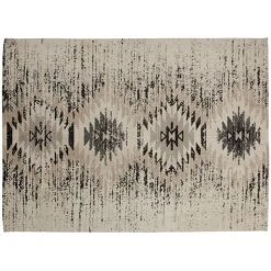 Kave Home - Tapis Bea Noir Et Taupe Rectangulaire 230 X 160 Cm En Chenille De Coton - Beige
