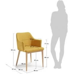 Kave Home - Chaise De Salle à Manger Croft Moutarde Avec Accoudoirs Et Pieds En Bois Massif De Frêne - Moutarde 11 Kave Home - Chaise De Salle à Manger Croft Moutarde Avec Accoudoirs Et Pieds En Bois Massif De Frêne - Moutarde -KAVE HOME Soldes 2022 12371000 5