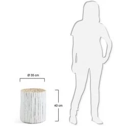 Kave Home - Table D'appoint Filip Blanche Ronde Ø 35 Cm En Bois Massif En Teck - Blanc -KAVE HOME Soldes 2022 12371038 3