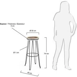 Kave Home - Tabouret De Bar Faye Noir 74 Cm Avec Dossier En Bois Massif De Mungur Et Structure En Acier Noir 7 Kave Home - Tabouret De Bar Faye Noir 74 Cm Avec Dossier En Bois Massif De Mungur Et Structure En Acier Noir -KAVE HOME Soldes 2022 12371053 3