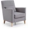 Kave Home - Fauteuil Glam Gris à Accoudoirs Et Pieds En Bois Massif De Hêtre - Gris -KAVE HOME Soldes 2022 12371085 1