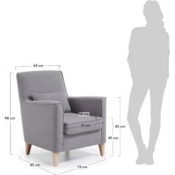 Kave Home - Fauteuil Glam Gris à Accoudoirs Et Pieds En Bois Massif De Hêtre - Gris 9 Kave Home - Fauteuil Glam Gris à Accoudoirs Et Pieds En Bois Massif De Hêtre - Gris -KAVE HOME Soldes 2022 12371085 4