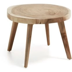 Kave Home - Table D'appoint Wellcres Ronde Ø 65 Cm En Bois Massif De Mungur Pour Usage Intérieur Et Extérieur - Naturel