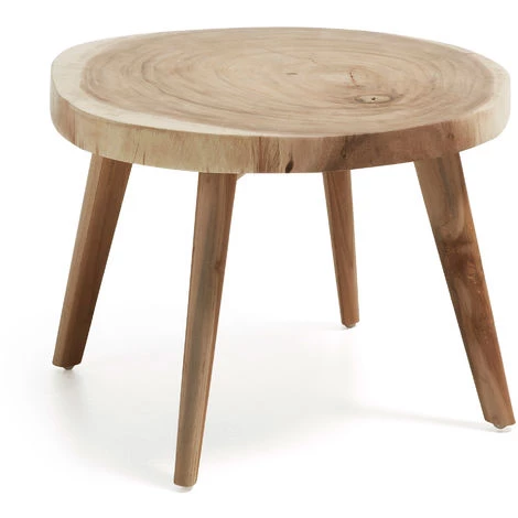 Kave Home - Table D'appoint Wellcres Ronde Ø 65 Cm En Bois Massif De Mungur Pour Usage Intérieur Et Extérieur - Naturel 3 Kave Home - Table D'appoint Wellcres Ronde Ø 65 Cm En Bois Massif De Mungur Pour Usage Intérieur Et Extérieur - Naturel