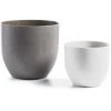 Kave Home - Set De 2 Cache-pots Marta Gris Et Blanc En Ciment Pour Usage Intérieur Et Extérieur - Gris -KAVE HOME Soldes 2022 12371287 1
