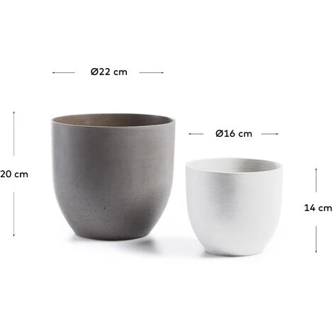 Kave Home - Set De 2 Cache-pots Marta Gris Et Blanc En Ciment Pour Usage Intérieur Et Extérieur - Gris 5 Kave Home - Set De 2 Cache-pots Marta Gris Et Blanc En Ciment Pour Usage Intérieur Et Extérieur - Gris – Image 3