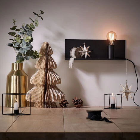 Kave Home - Applique Hannah Noir En Acier Avec étagère 35 Cm - Noir 4 Kave Home - Applique Hannah Noir En Acier Avec étagère 35 Cm - Noir – Image 2