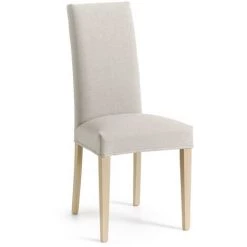 Kave Home - Chaise De Salle à Manger Freda Beige Déhoussable Avec Pieds En Bois Massif - Beige