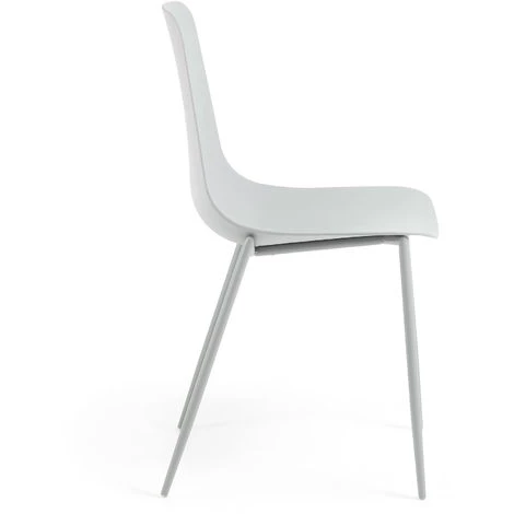 Kave Home - Chaise De Salle à Manger Whatts Gris En Polypropylène Et Pieds En Acier - Gris 4 Kave Home - Chaise De Salle à Manger Whatts Gris En Polypropylène Et Pieds En Acier - Gris – Image 2