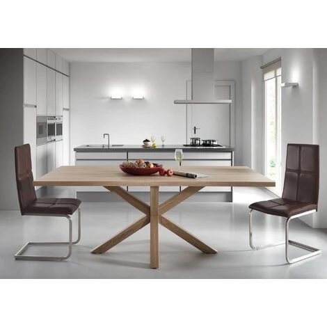 Kave Home - Table De Salle à Manger Argo Rectangulaire 180 X 100 Cm En Mélamine Et Pieds En Acier - Naturel 5 Kave Home - Table De Salle à Manger Argo Rectangulaire 180 X 100 Cm En Mélamine Et Pieds En Acier - Naturel – Image 3