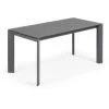 Kave Home - Table De Salle à Manger Extensible Axis Rectangulaire 160 (220) X 90 Cm Graphite En Verre Avec Pieds En Acier Graphite - Gris -KAVE HOME Soldes 2022 12371484 1
