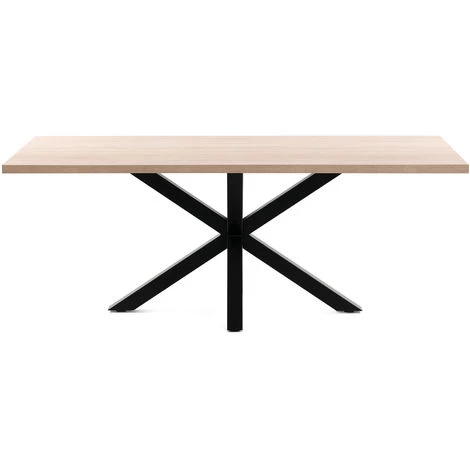 Kave Home - Table De Salle à Manger Argo Rectangulaire 180 X 100 Cm En Mélamine Et Pieds En Acier Noir - Naturel 4 Kave Home - Table De Salle à Manger Argo Rectangulaire 180 X 100 Cm En Mélamine Et Pieds En Acier Noir - Naturel – Image 2