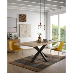 Kave Home - Table De Salle à Manger Argo Rectangulaire 180 X 100 Cm En Mélamine Et Pieds En Acier Noir - Naturel 8 Kave Home - Table De Salle à Manger Argo Rectangulaire 180 X 100 Cm En Mélamine Et Pieds En Acier Noir - Naturel -KAVE HOME Soldes 2022 12371509 3