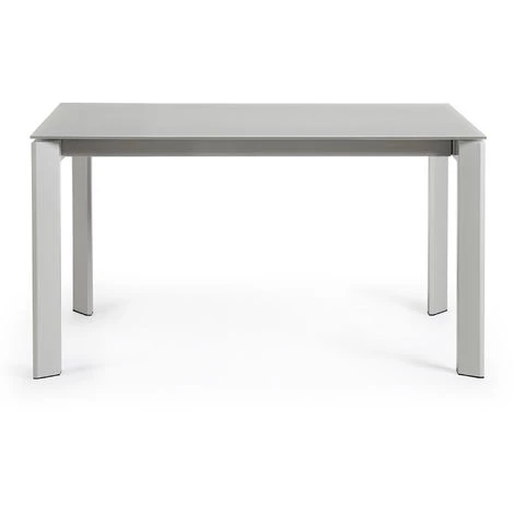 Kave Home - Table De Salle à Manger Extensible Axis Rectangulaire 140 (200) X 90 Cm Gris En Verre Avec Pieds En Acier Gris - Gris 5 Kave Home - Table De Salle à Manger Extensible Axis Rectangulaire 140 (200) X 90 Cm Gris En Verre Avec Pieds En Acier Gris - Gris – Image 3
