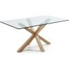 Kave Home - Table De Salle à Manger Argo Rectangulaire 160 X 90 Cm En Verre Et Pieds En Acier - Transparent -KAVE HOME Soldes 2022 12371593 1