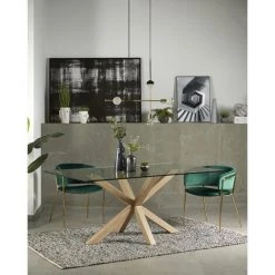 Kave Home - Table De Salle à Manger Argo Rectangulaire 160 X 90 Cm En Verre Et Pieds En Acier - Transparent -KAVE HOME Soldes 2022 12371593 3