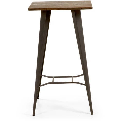 Kave Home - Table Haute De Salle à Manger Malira 60 X 60 Cm En Bois Avec Structure En Acier Graphite - Noir 4 Kave Home - Table Haute De Salle à Manger Malira 60 X 60 Cm En Bois Avec Structure En Acier Graphite - Noir – Image 2