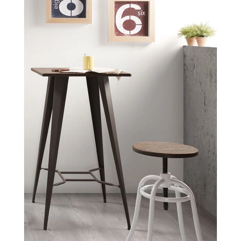 Kave Home - Table Haute De Salle à Manger Malira 60 X 60 Cm En Bois Avec Structure En Acier Graphite - Noir 5 Kave Home - Table Haute De Salle à Manger Malira 60 X 60 Cm En Bois Avec Structure En Acier Graphite - Noir – Image 3