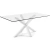 Kave Home - Table De Salle à Manger Argo Rectangulaire 200 X 100 Cm En Verre Et Pieds En Acier Blanc - Transparent 2 Kave Home - Table De Salle à Manger Argo Rectangulaire 200 X 100 Cm En Verre Et Pieds En Acier Blanc - Transparent -KAVE HOME Soldes 2022 12371600 1
