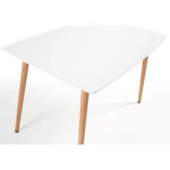 Kave Home - Table De Salle à Manger Wad Rectangulaire 120 X 75 Cm Blanc Avec Pieds En Bois De Hêtre - Blanc -KAVE HOME Soldes 2022 12371623 3