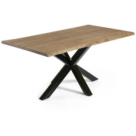 Kave Home - Table De Salle à Manger Argo Rectangulaire 180 X 100 Cm En Bois De Chêne Et Pieds En Acier Noir - Naturel 3 Kave Home - Table De Salle à Manger Argo Rectangulaire 180 X 100 Cm En Bois De Chêne Et Pieds En Acier Noir - Naturel