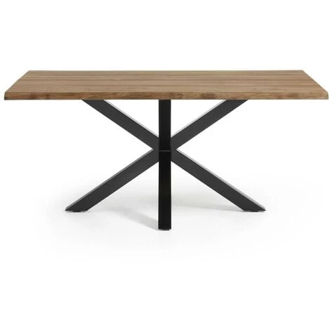 Kave Home - Table De Salle à Manger Argo Rectangulaire 180 X 100 Cm En Bois De Chêne Et Pieds En Acier Noir - Naturel 4 Kave Home - Table De Salle à Manger Argo Rectangulaire 180 X 100 Cm En Bois De Chêne Et Pieds En Acier Noir - Naturel – Image 2