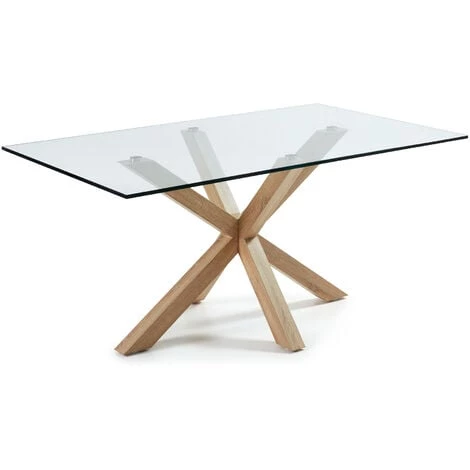 Kave Home - Table De Salle à Manger Argo Rectangulaire 180 X 100 Cm En Verre Et Pieds En Acier - Transparent 3 Kave Home - Table De Salle à Manger Argo Rectangulaire 180 X 100 Cm En Verre Et Pieds En Acier - Transparent