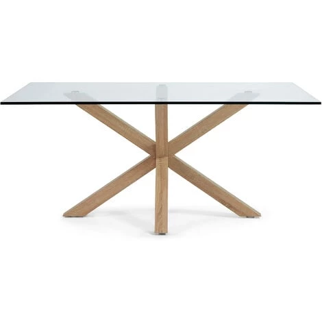 Kave Home - Table De Salle à Manger Argo Rectangulaire 180 X 100 Cm En Verre Et Pieds En Acier - Transparent 4 Kave Home - Table De Salle à Manger Argo Rectangulaire 180 X 100 Cm En Verre Et Pieds En Acier - Transparent – Image 2