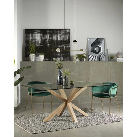 Kave Home - Table De Salle à Manger Argo Rectangulaire 180 X 100 Cm En Verre Et Pieds En Acier - Transparent 5 Kave Home - Table De Salle à Manger Argo Rectangulaire 180 X 100 Cm En Verre Et Pieds En Acier - Transparent – Image 3