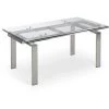 Kave Home - Table De Salle à Manger Extensible Nara Rectangulaire 160 (240) X 85 Cm En Verre Et Pieds En Acier Inoxydable - Transparent -KAVE HOME Soldes 2022 12371650 1